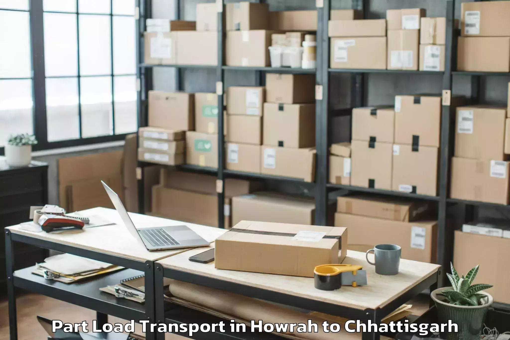 Leading Howrah to Kharora Part Load Transport Provider